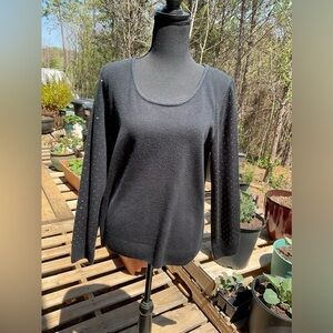 Karen Scott sweater. Size L. sleeves beaded with sparkly gems.